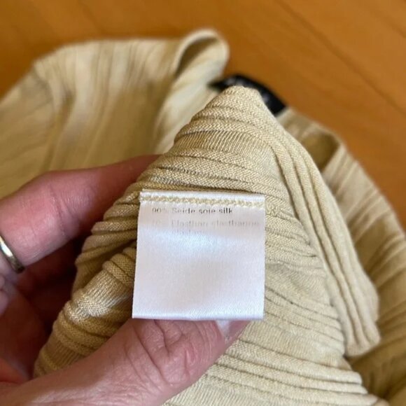 Akris Ribbed Knit Silk Top Butter Yellow - Picture 4 of 5